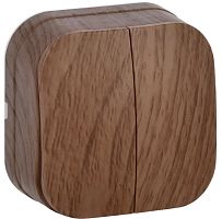 Выключатель накладной IEK Glory ВС20-2-0-ХД 2-кл. дуб картинка